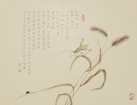 喻慧  花鳥鏡片 41*32cm