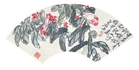 齊白石 花鳥(niǎo)扇面 50*19cm