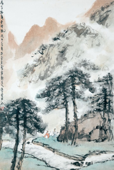 徐善  山水立軸	67*45cm