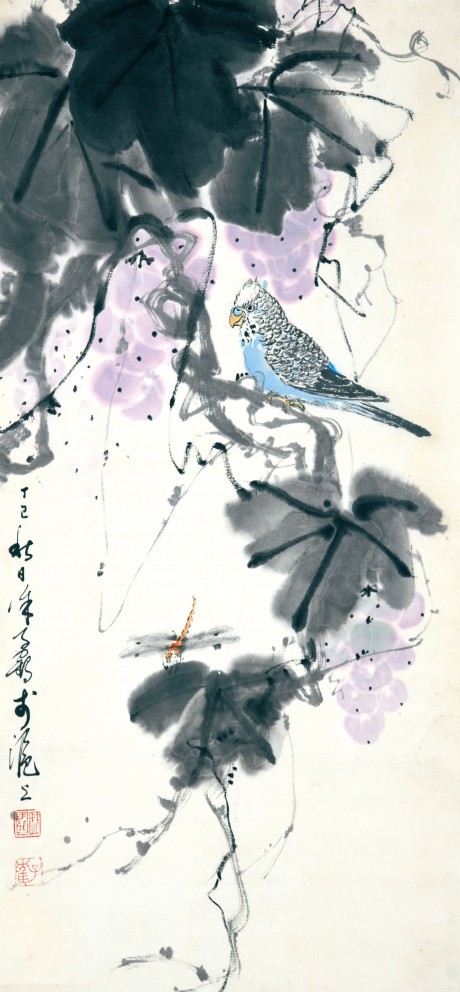 徐子鶴  花鳥(niǎo)立軸	68*32cm