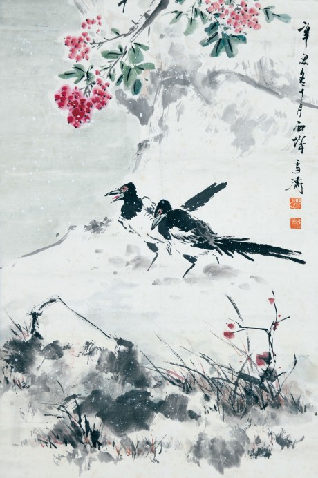 王雪濤 花鳥(niǎo)立軸 68*44cm