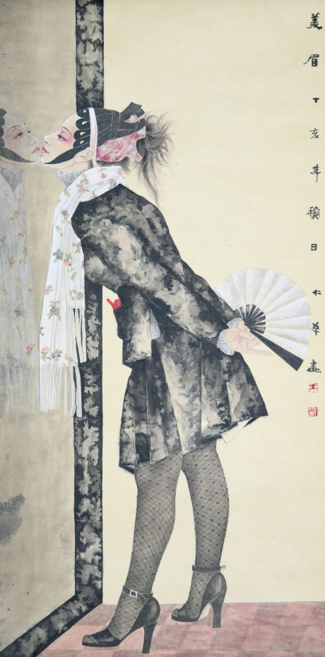 王仁華 人物鏡片 129*65cm