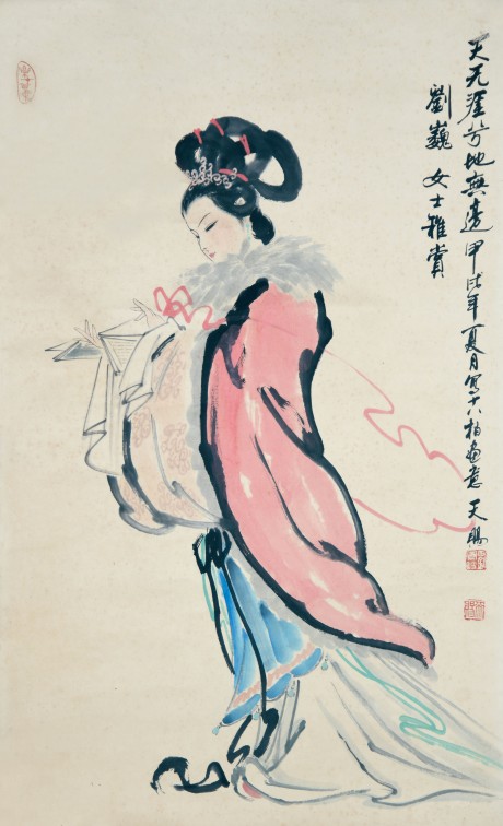 劉天賜 人物立軸  83*50cm