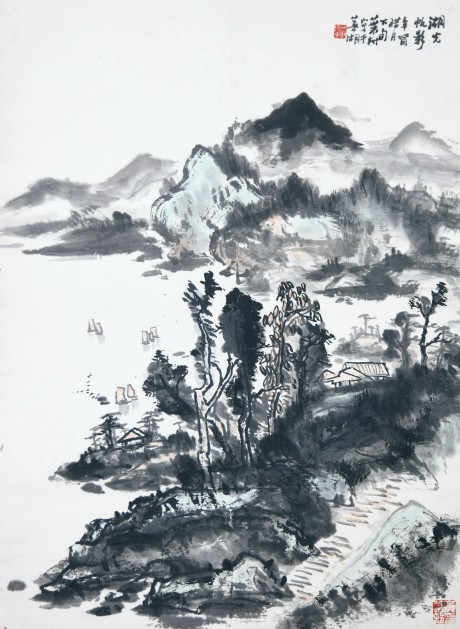 黃葉村   山水立軸 93*66cm