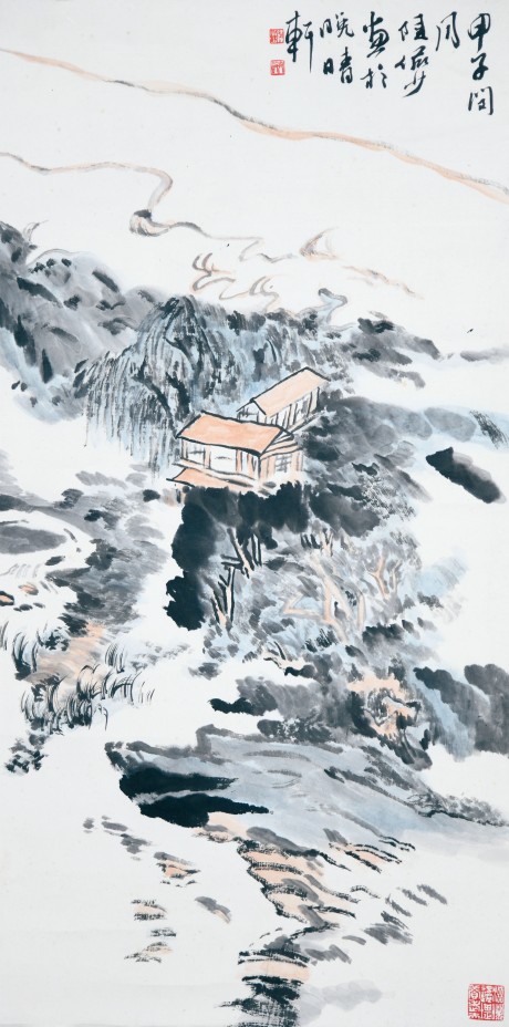 陸儼少  山水立軸 73×36CM