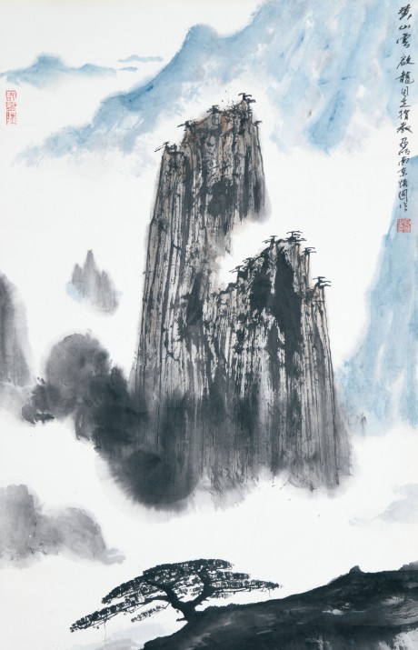 亞明   山水立軸 68×45CM