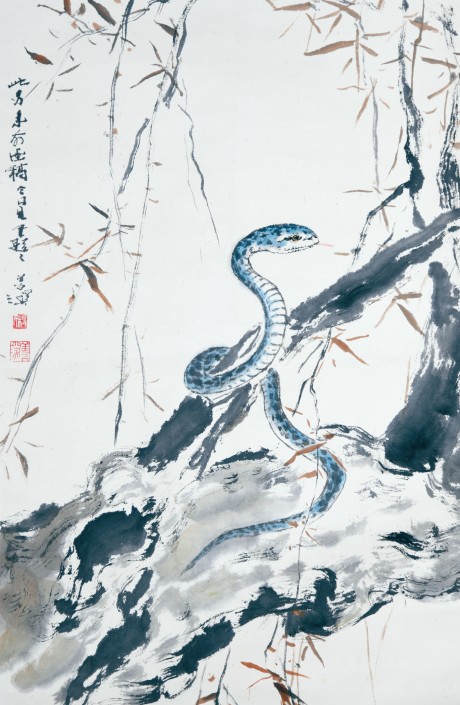 楊善深  蛇立軸 68×45CM