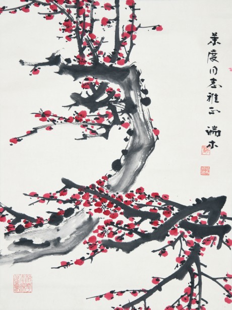 端木禮海  梅花立軸 68×50CM